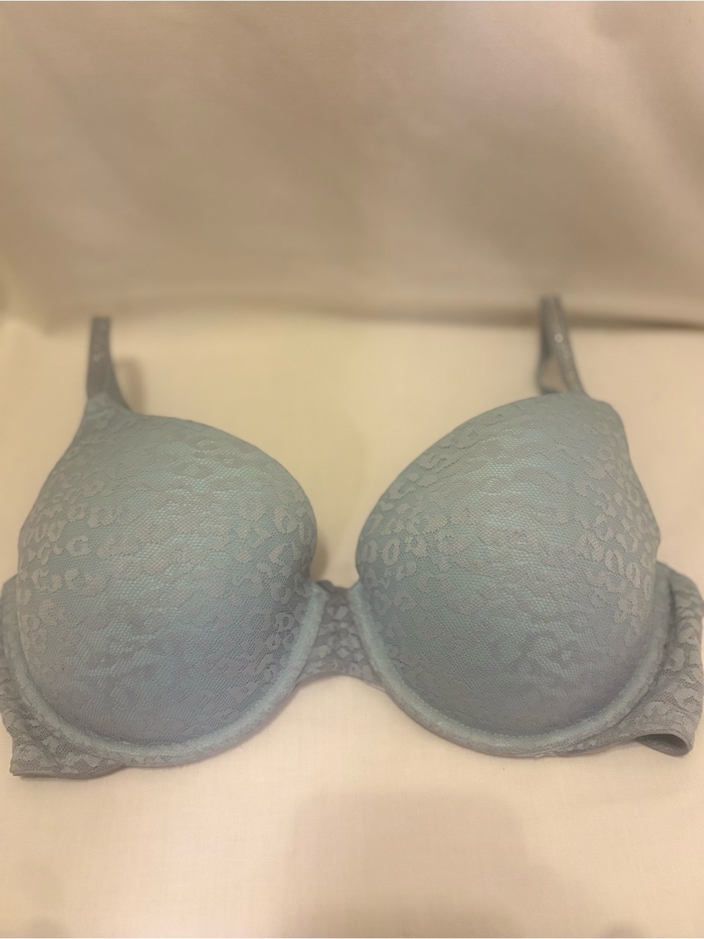 PINK Victoria's Secret Pale Blue Lace Sexy T-Shirt Bra 36D